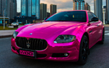 Chrome pink wrap for Nissan and Maserati