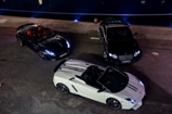 Beautiful photo shoot with three modern sports cars